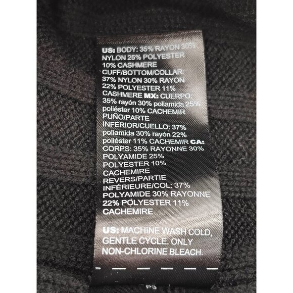 WHBM Women's  LS Mixed Rib Vnk Tunic Black Knit Size M - Picture 6 of 10